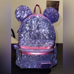 Disney Loungefly Purple Sequin Backpack